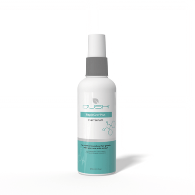 Dushi hair serum bottle on a white background