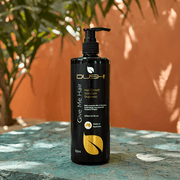 Dushi hair care product on a stone surface with a natural background